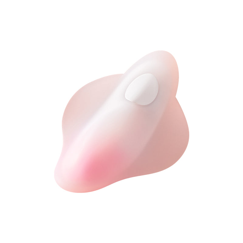 Lune wearable app-controlled silicone vibrator in soft pink with ergonomic design.