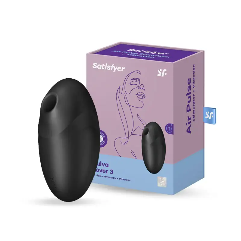 Satisfyer Vulva Lover 3 Clitoral Air Pulse Vibrator Black ergonomic personal massager wellness device Singapore