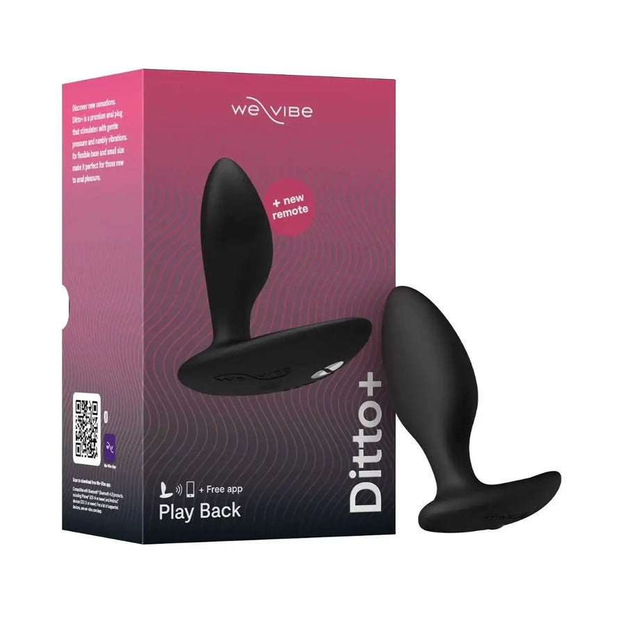 We-Vibe Ditto+ Satin Black wearable vibrator with adjustable fit for couples intimate pleasure Singapore