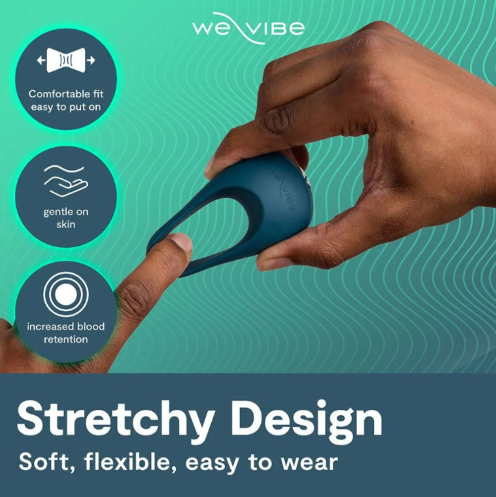 We-Vibe app, with text 'Your touch, Anywhere' and 'Connect via the We-Vibe app'.