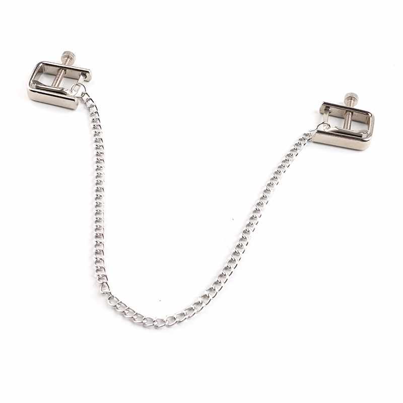 BDSM - Sexy Non-Piercing Adjustable Nipple Clamps & Chains - FRISKY BUSINESS SG