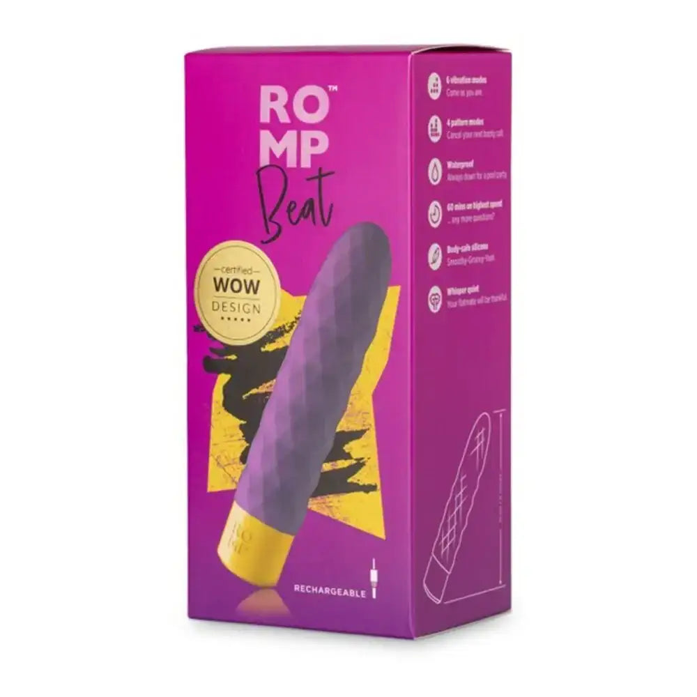 ROMP Beat Ribbed Classic Vibrator sleek classic design compact handheld intimate care device Singapore