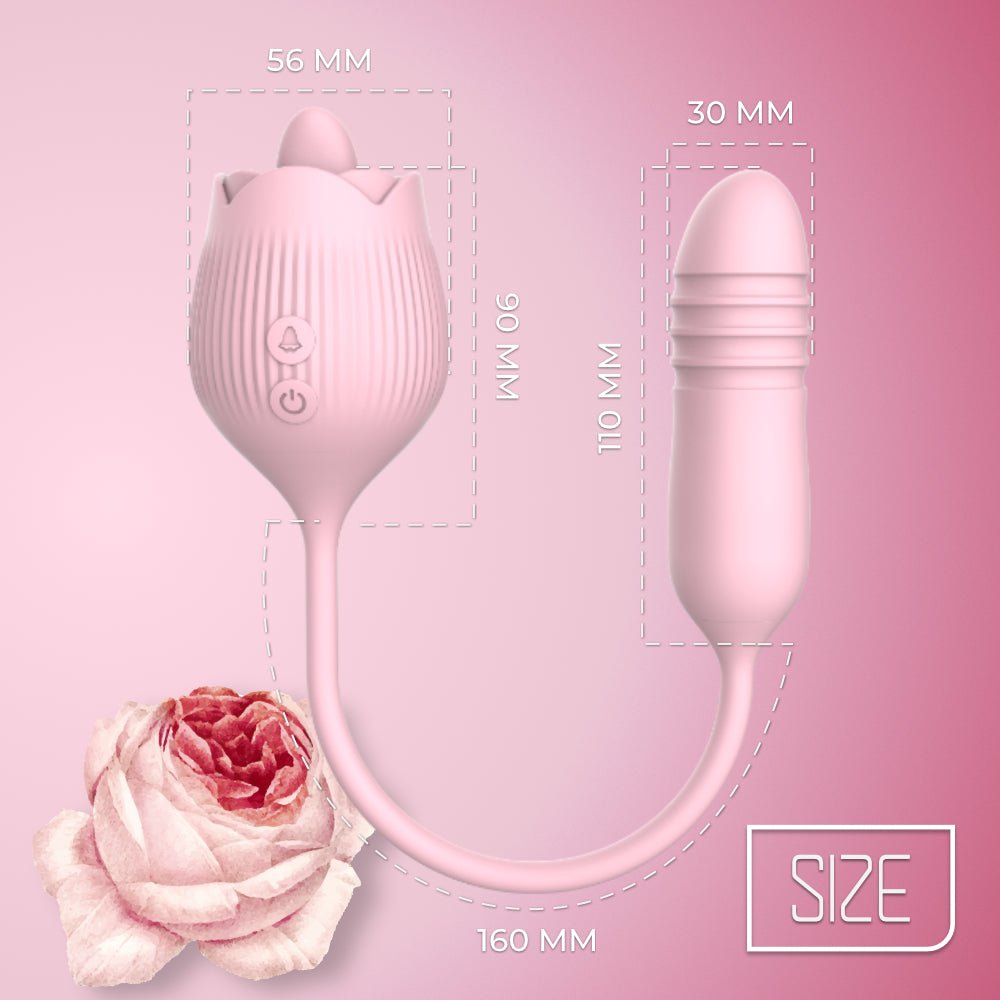 Rose - 2 in 1 Clitoris Stimulator - FRISKY BUSINESS SG