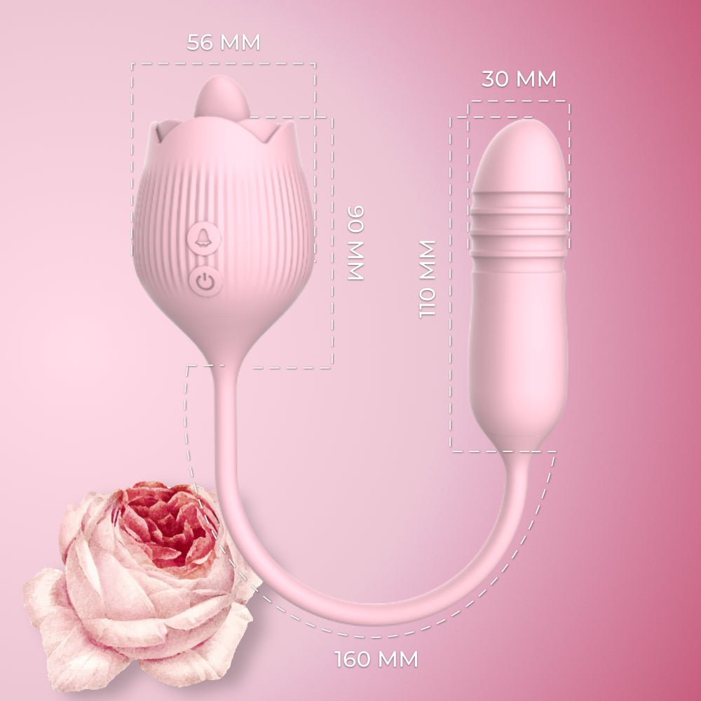 Rose - 2 in 1 Clitoris Stimulator - FRISKY BUSINESS SG