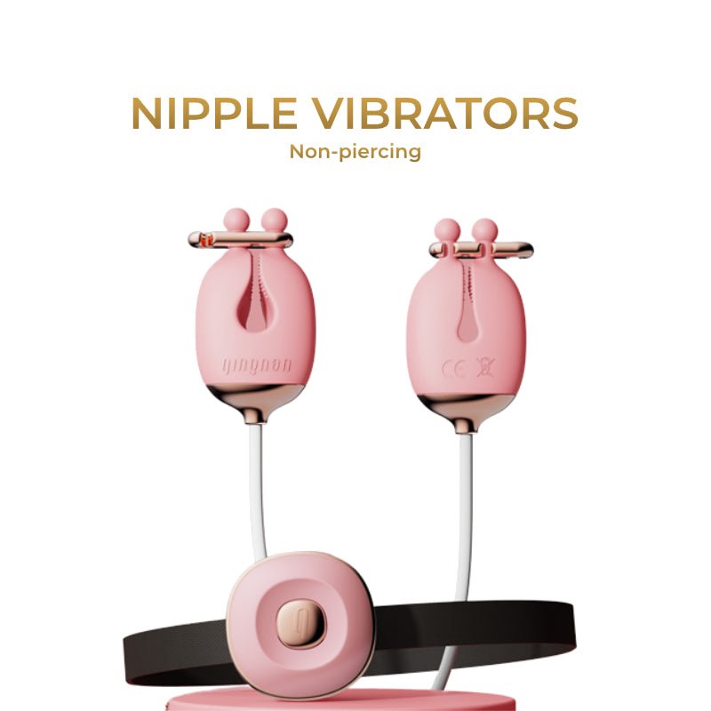 Tease N Please - Vibrating Nipple Clamps with BDSM Collar - FRISKY BUSINESS SG