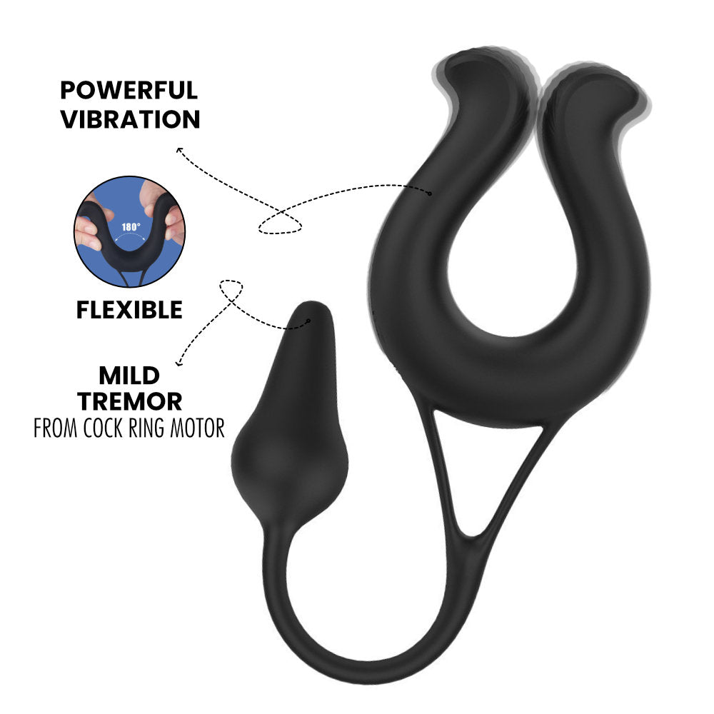 Teasing - Vibrating Penis Ring & Plug - FRISKY BUSINESS SG